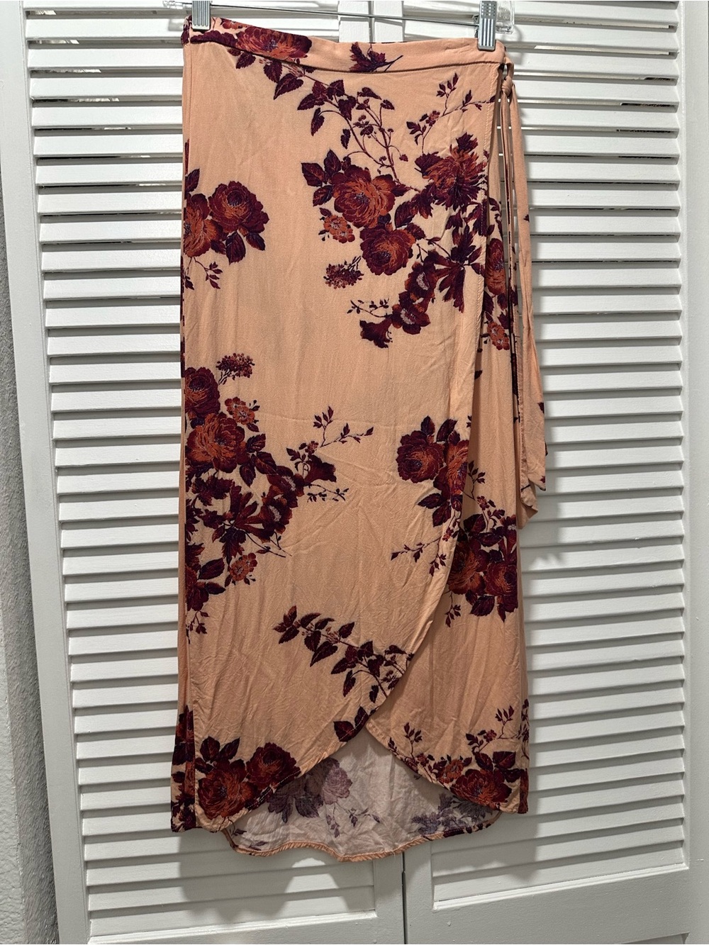 Band of Gypsies Front Wrap Floral Midi Skirt